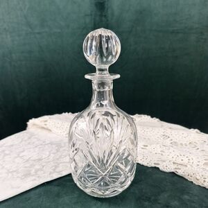 Vintage Clear Cut Crystal Glass Decanter